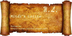 Miták Lolita névjegykártya